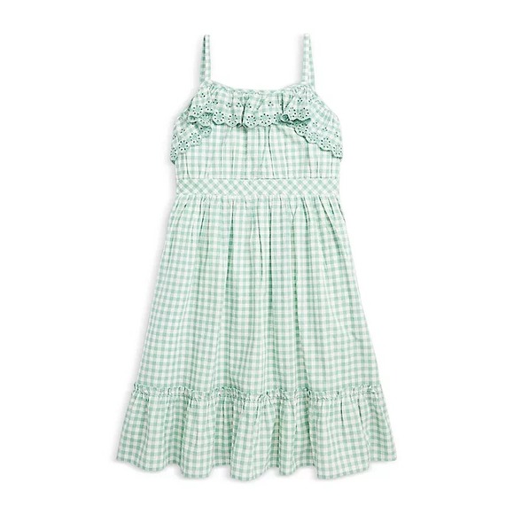 Polo by Ralph Lauren Other - Polo Ralph‎ Lauren Girls' Eyelet Ruffle Gingham Cotton Madras Dress Size 8 New